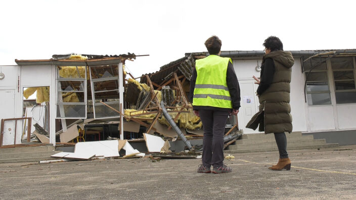 Intempéries : La cantine de l'école de Gaudechart (60) détruite par les vents